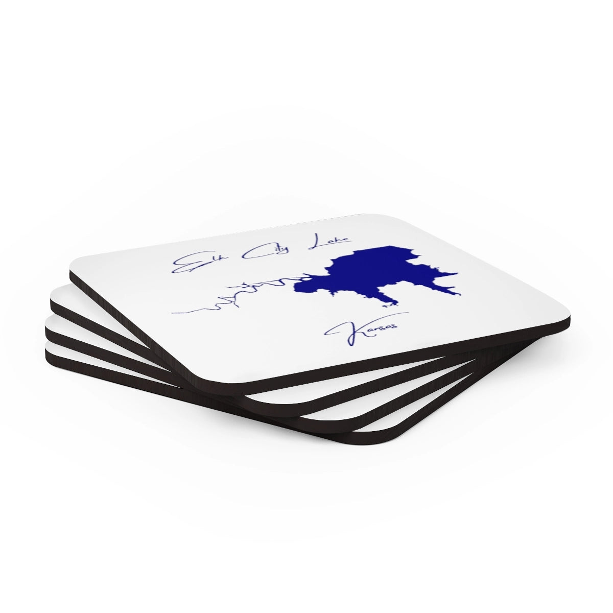 Kansas Elk City Lake Coaster Set front position view from stacked 3.75 x 3.75.webp