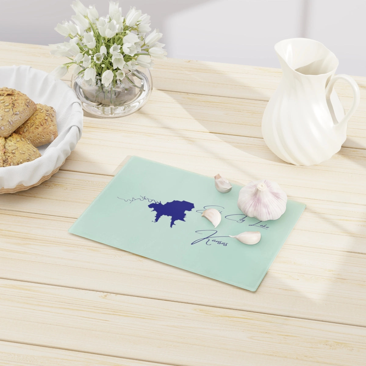 Kansas Elk City Lake Cutting Board other position view from context-1 small.webp