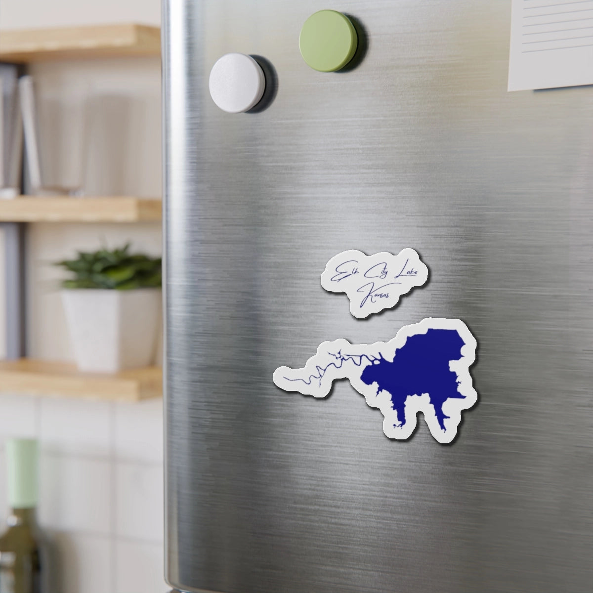 Kansas Elk City Lake Die Cut Magnet front position view from context-2 4 x 4.webp