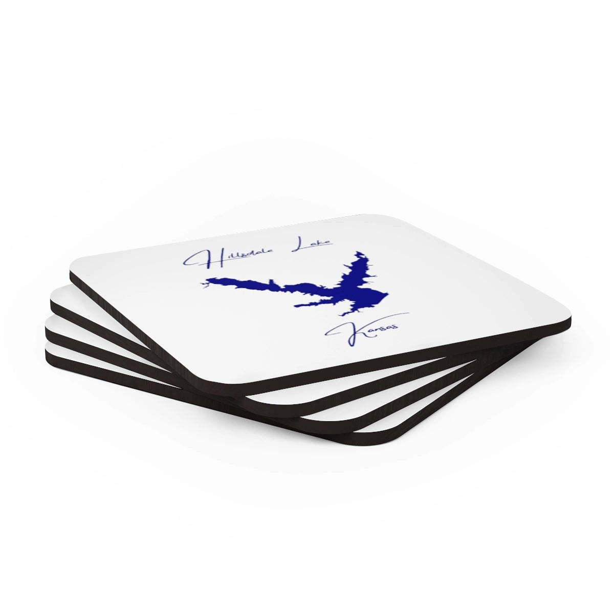 Kansas Hillsdale Lake Coaster Set front position view from stacked 3.75 x 3.75.webp