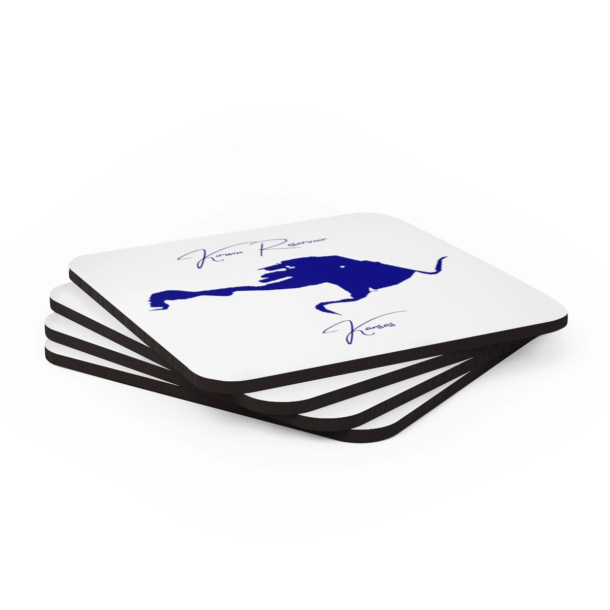 Kansas Kirwin Reservoir Coaster Set front position view from stacked 3.75 x 3.75.webp