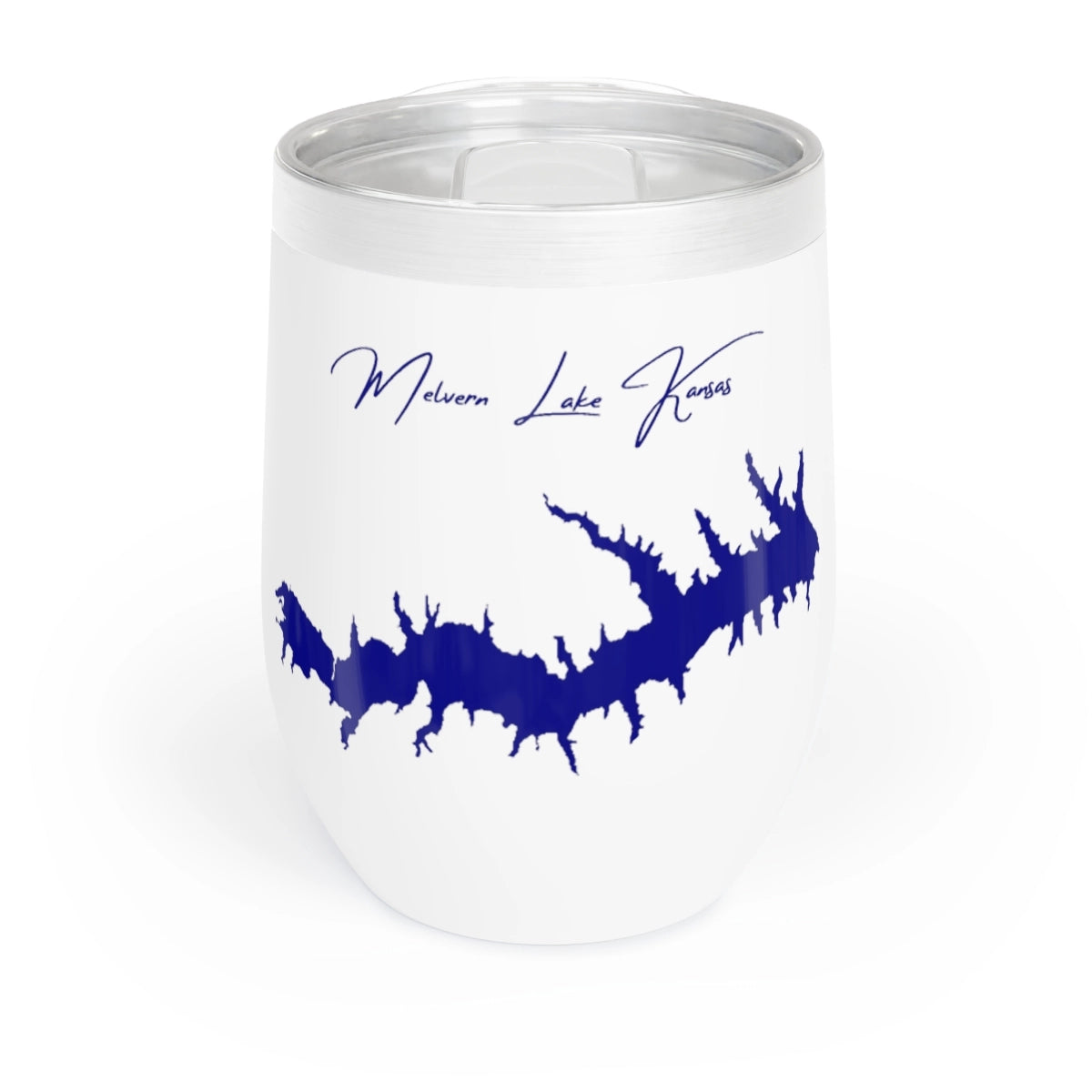 Kansas Melvern Lake Wine Tumbler front position view from front white.webp