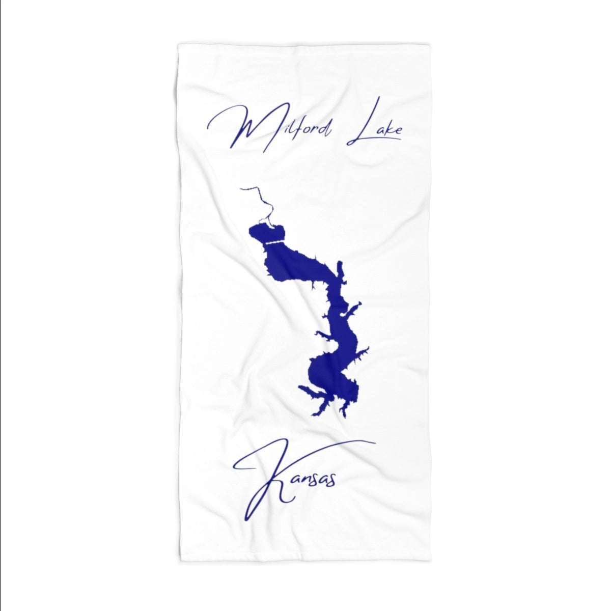 Kansas Milford Lake Beach Towel front position view from front 36 x 72.webp