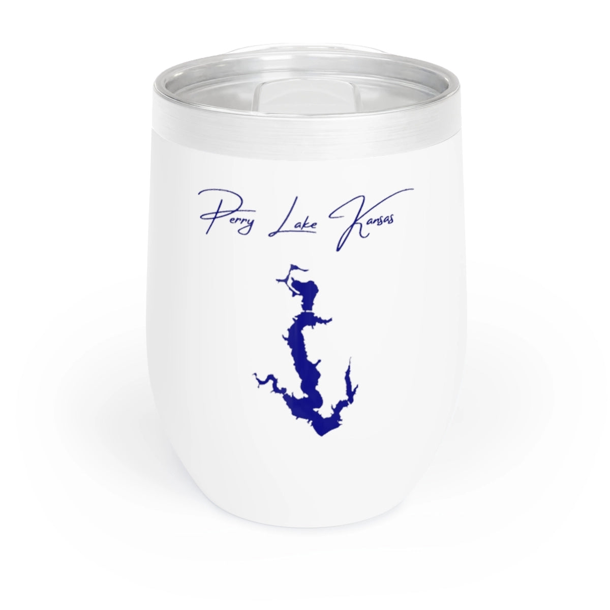 Kansas Perry Lake Wine Tumbler front position view from front white.webp