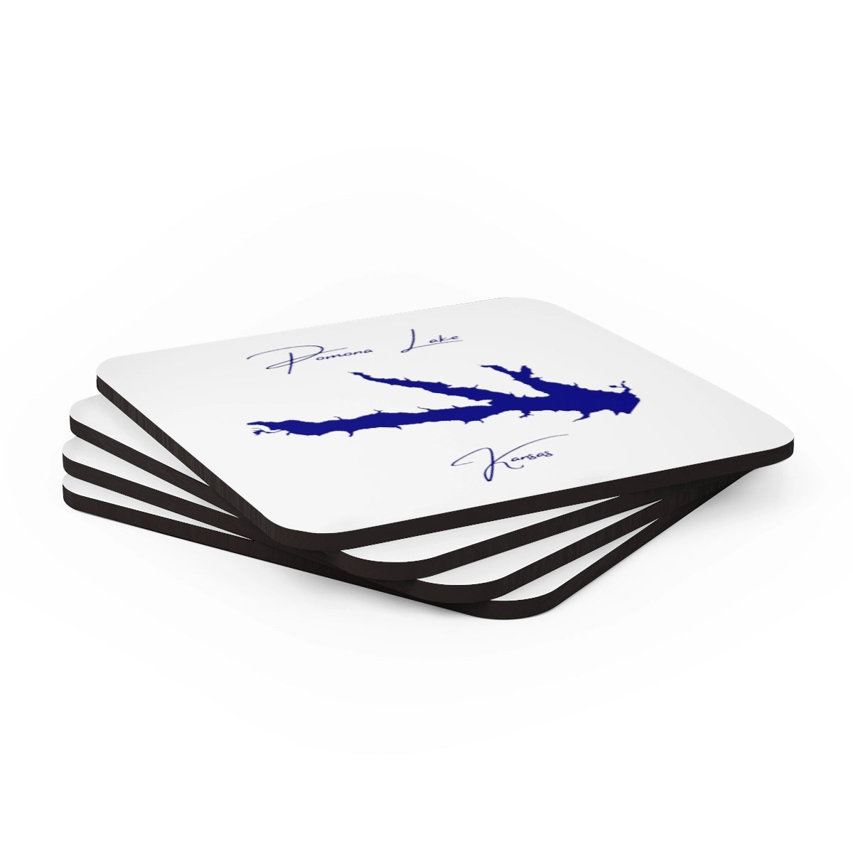 Kansas Pomona Lake Coaster Set front position view from stacked 3.75 x 3.75.webp