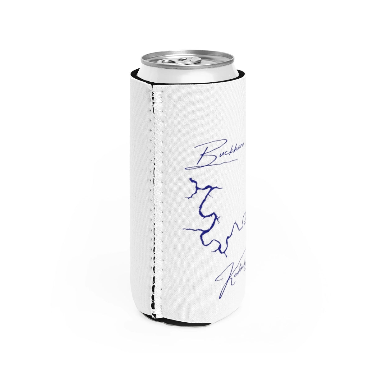 Kentucky Buckhorn Lake Slim Can Koozie all position view from right white.webp