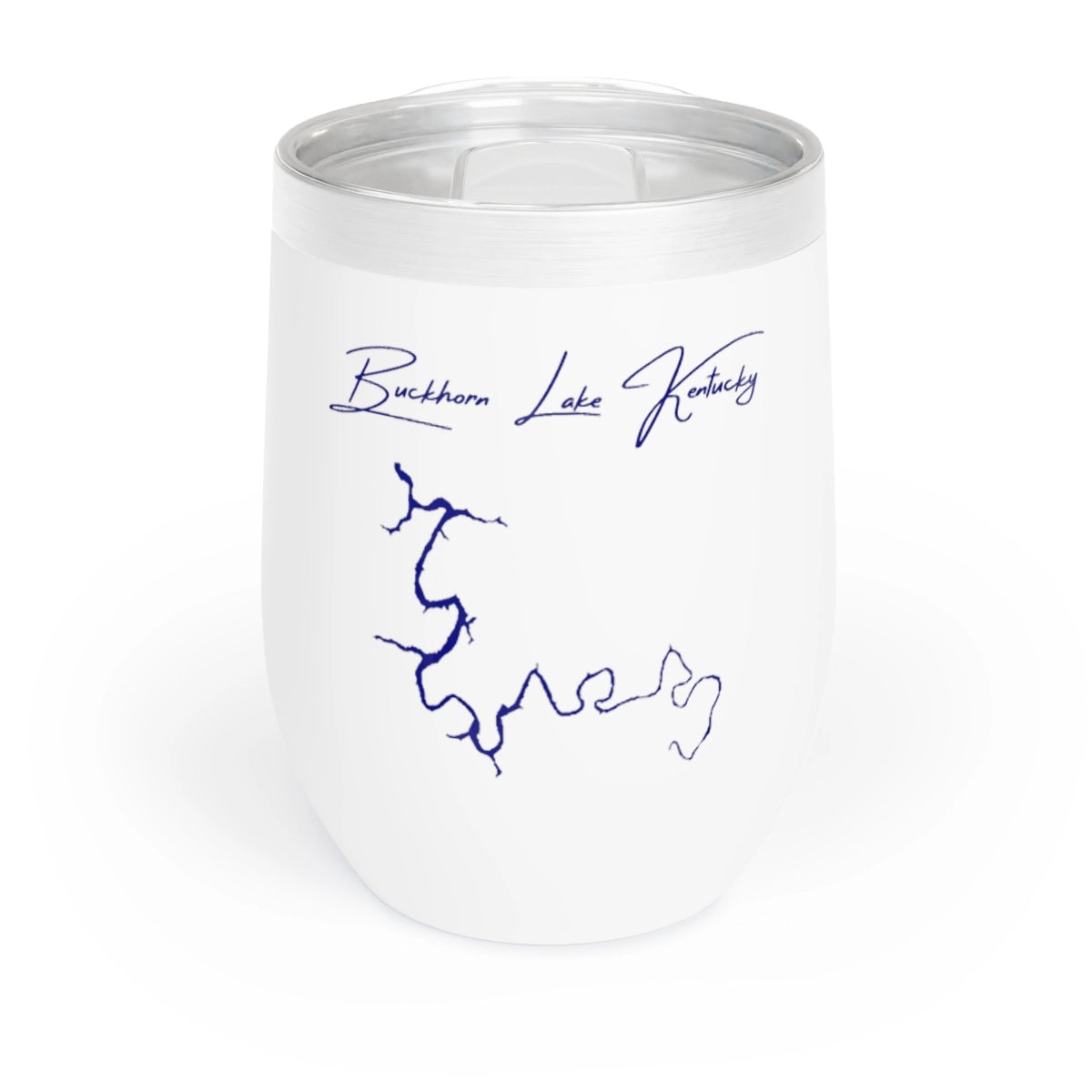 Kentucky Buckhorn Lake Wine Tumbler front position view from front white.webp