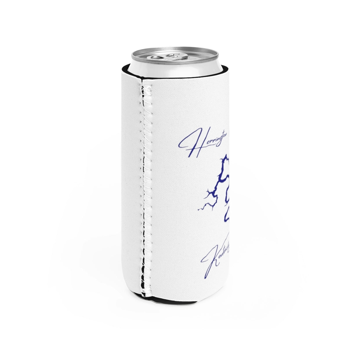 Kentucky Herrington Lake Slim Can Koozie all position view from right white.webp