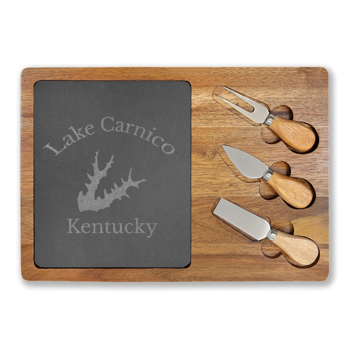 Kentucky Lake Carnico Engraved Charcuterie Board other position view from front 13 3 4 x 9 3 4.webp