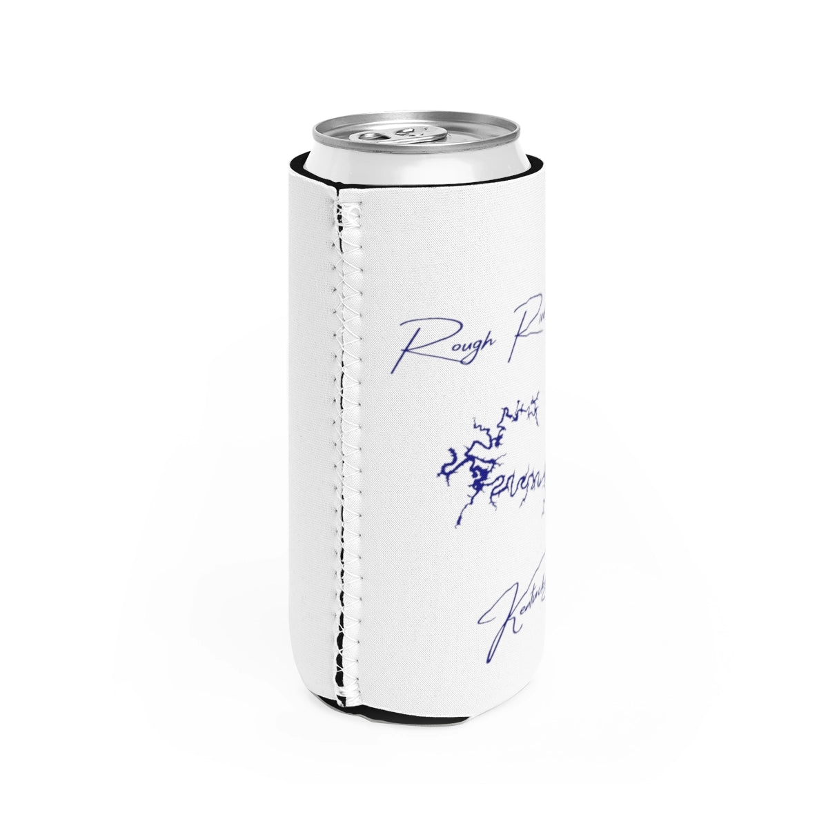 Kentucky Rough River Lake Slim Can Koozie all position view from right white.webp
