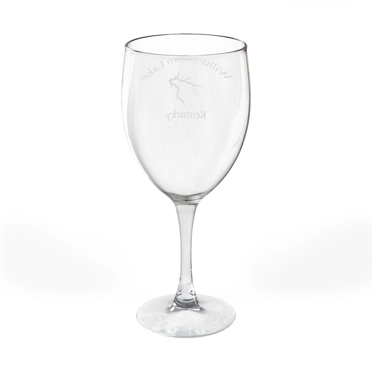 Kentucky Williamstown Lake Engraved Wine Glass other position view from back 10.5oz.webp