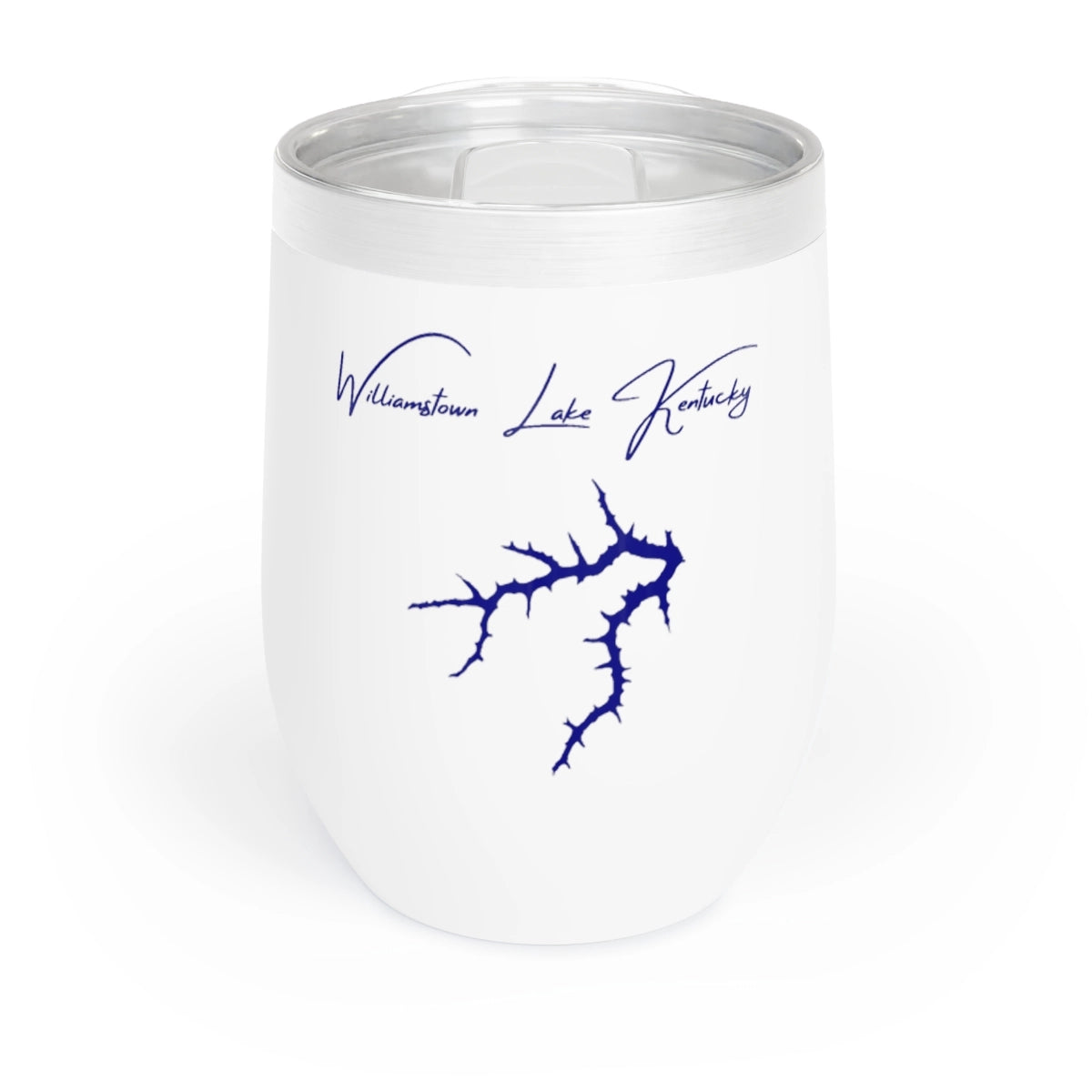 Kentucky Williamstown Lake Wine Tumbler front position view from front white.webp