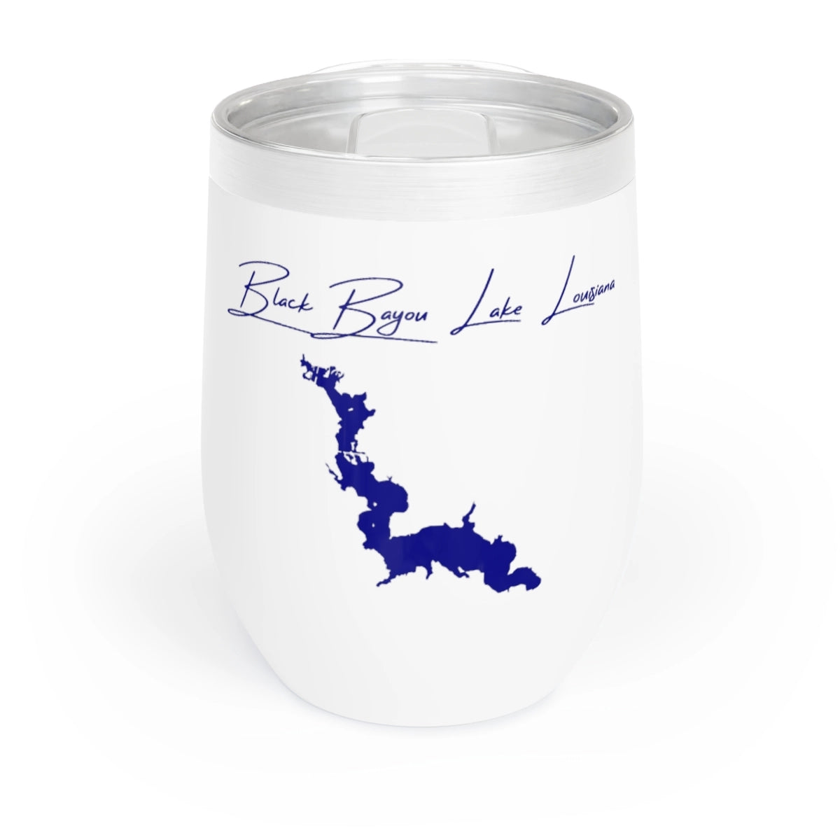 Louisiana Black Bayou Lake Wine Tumbler front position view from front white.webp