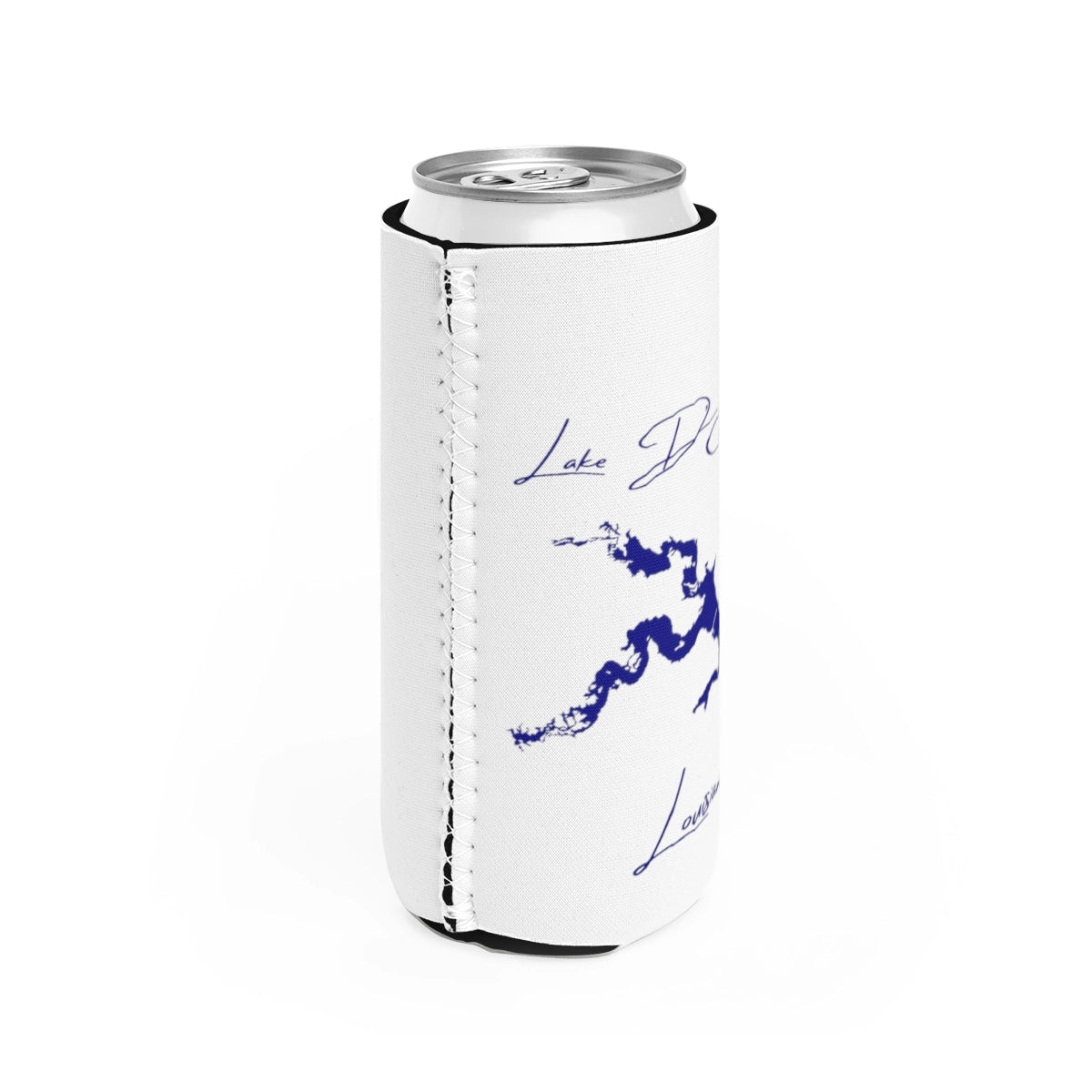 Louisiana Lake D'Arbonne Slim Can Koozie all position view from right white.webp