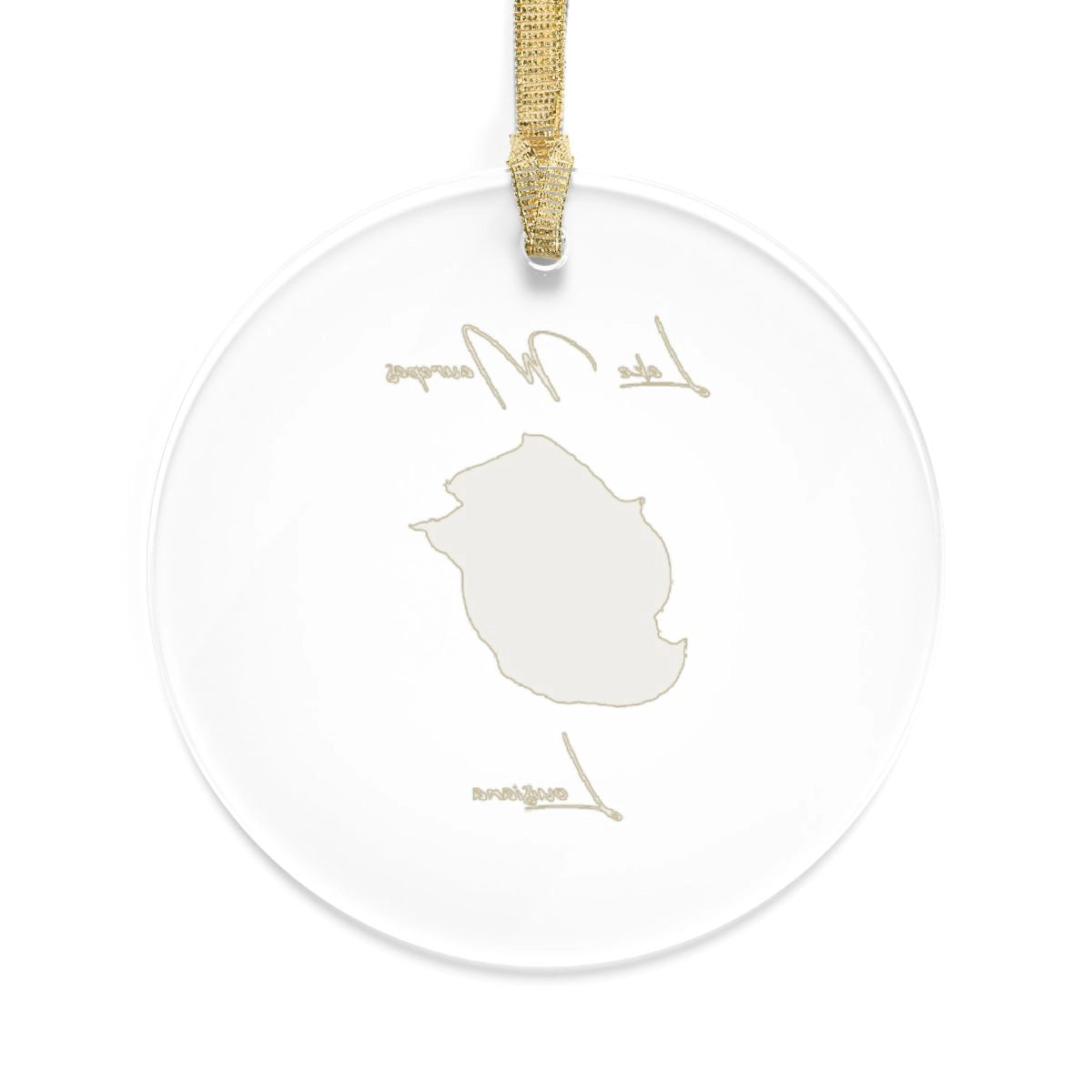 Louisiana Lake Maurepas Tree Ornament other position view from back round.webp