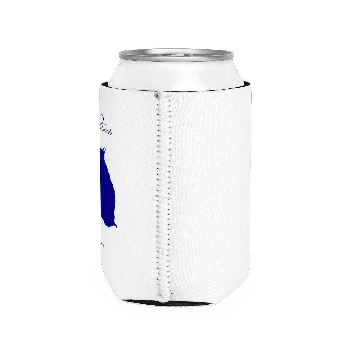 Louisiana Lake Palourde Can Koozie all position view from right white.webp
