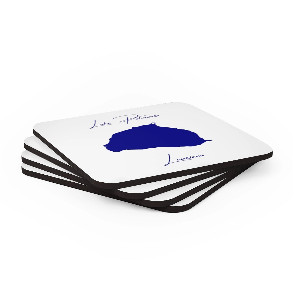 Louisiana Lake Palourde Coaster Set front position view from stacked 3.75 x 3.75.webp