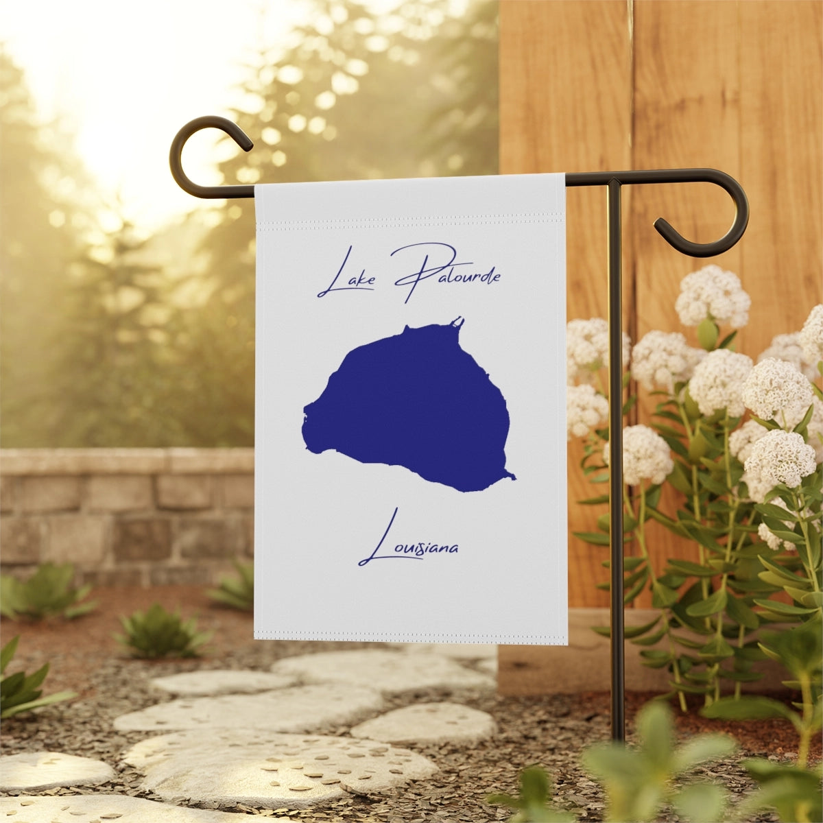 Louisiana Lake Palourde Garden Banner other position view from context-1 12'' x 18''.webp