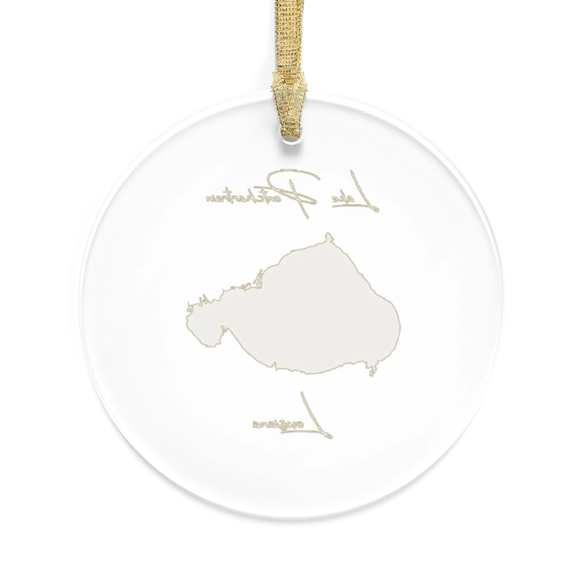 Louisiana Lake Pontchartrain Tree Ornament other position view from back round.webp