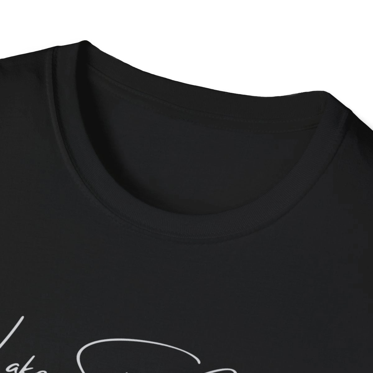 Louisiana Lake St. Joseph T-shirt other position view from front-collar-closeup black.webp