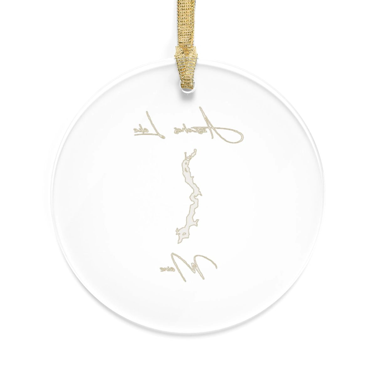 Maine Aziscohos Lake Tree Ornament other position view from back round.webp