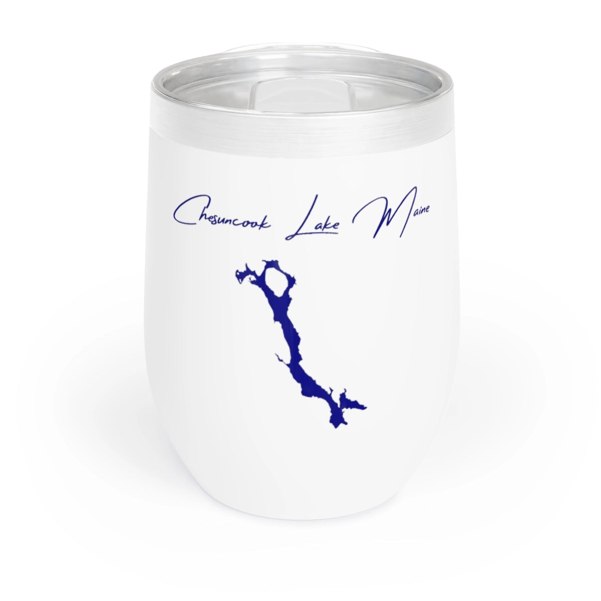 Maine Chesuncook Lake Wine Tumbler front position view from front white.webp