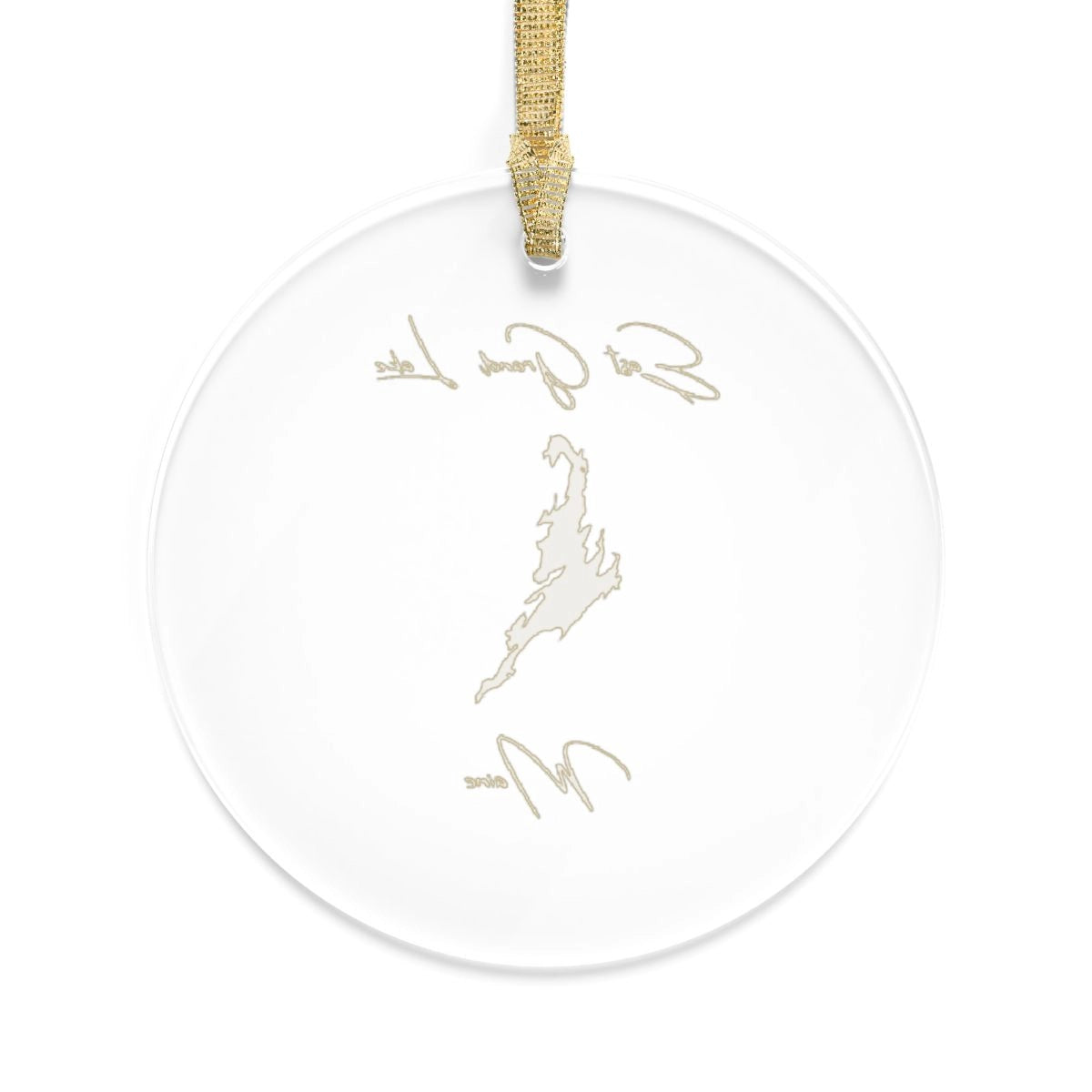 Maine East Grand Lake Tree Ornament other position view from back round.webp