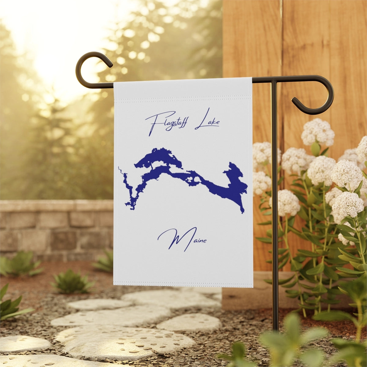 Maine Flagstaff Lake Garden Banner other position view from context-1 12'' x 18''.webp