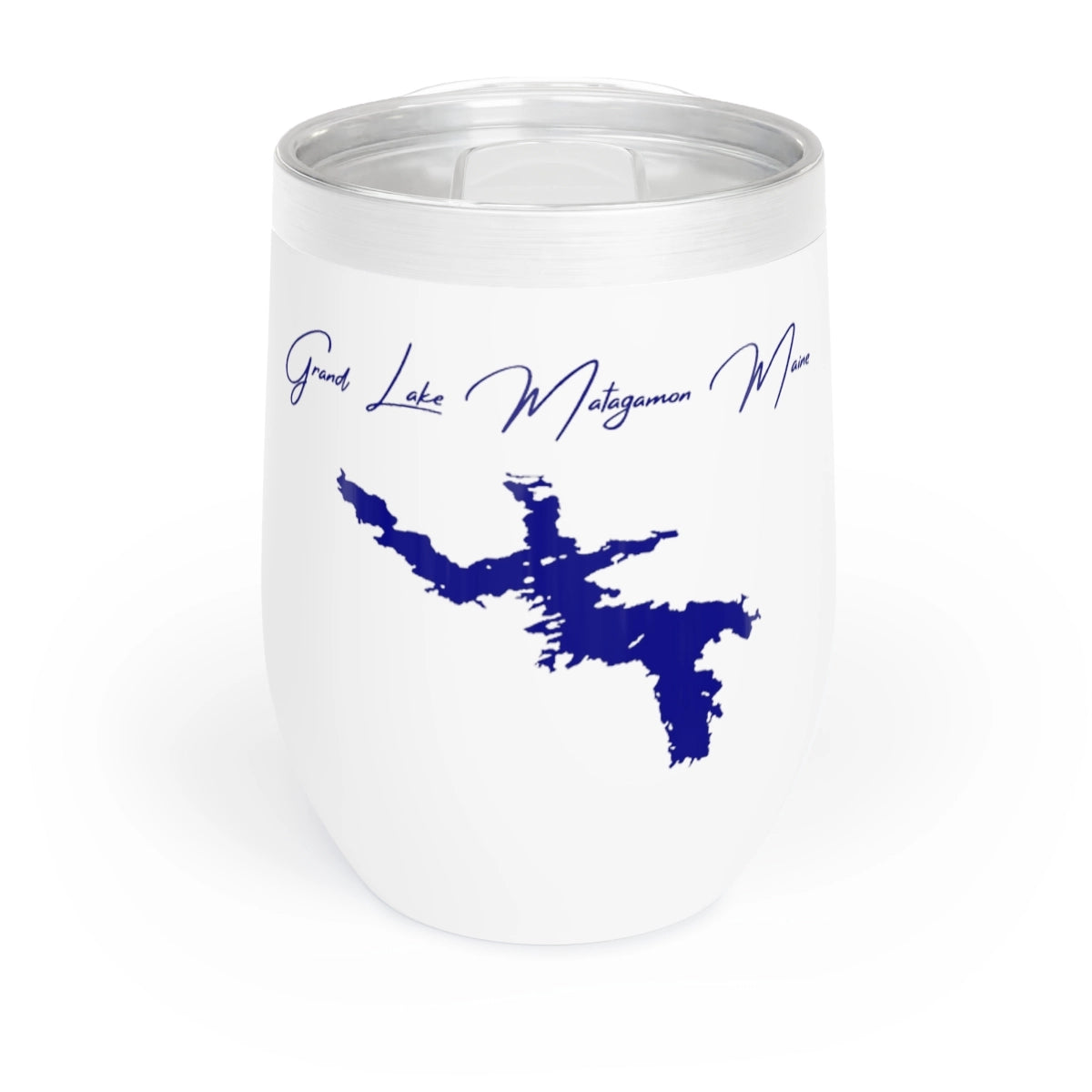 Maine Grand Lake Matagamon Wine Tumbler front position view from front white.webp