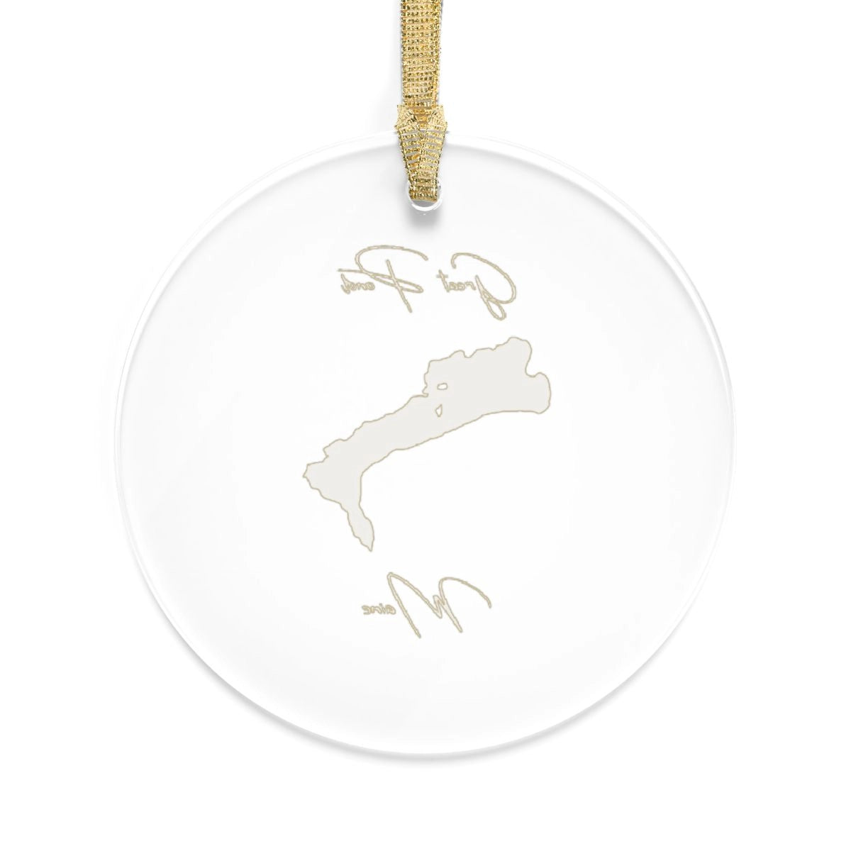 Maine Great Pond Tree Ornament other position view from back round.webp