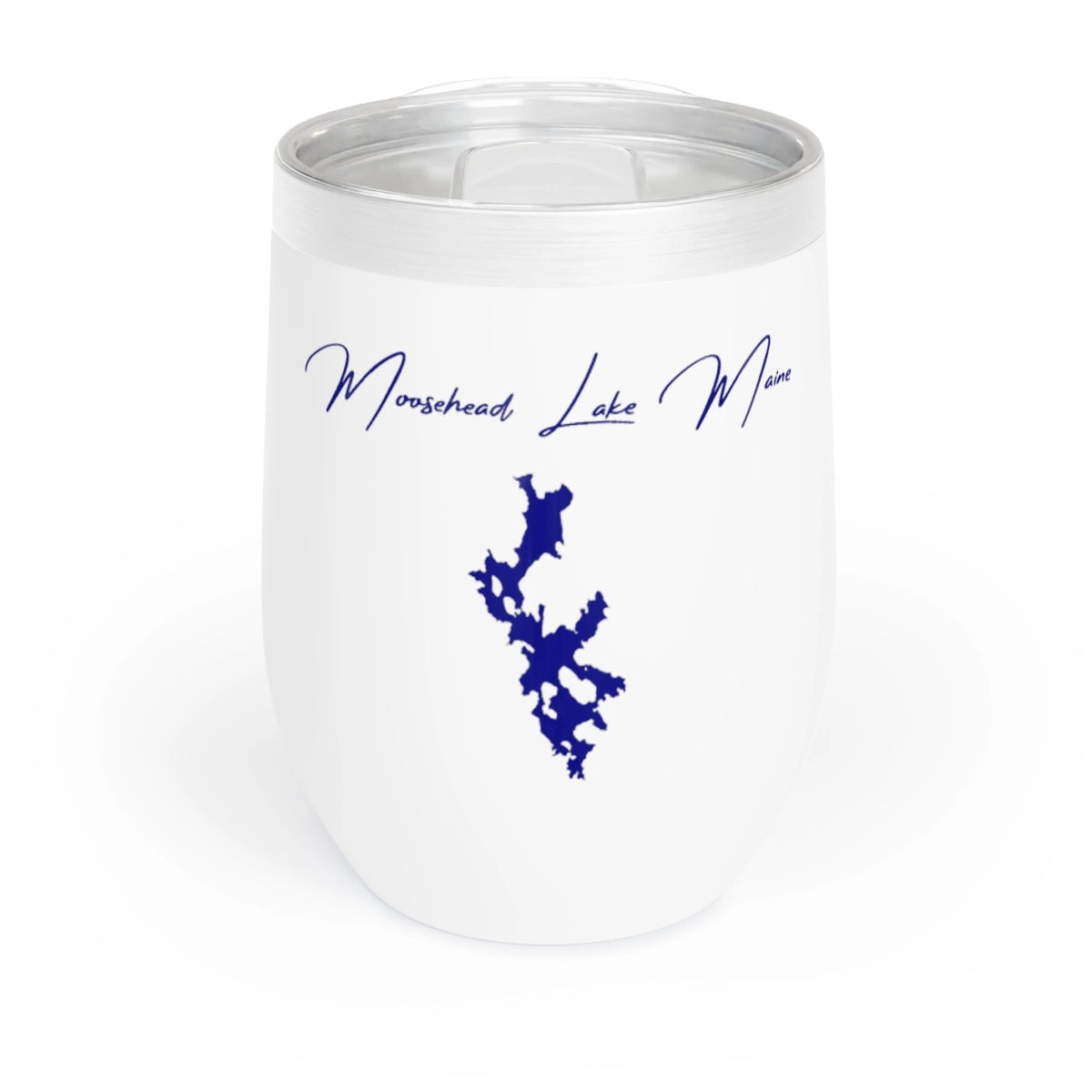 Maine Moosehead Lake Wine Tumbler front position view from front white.webp