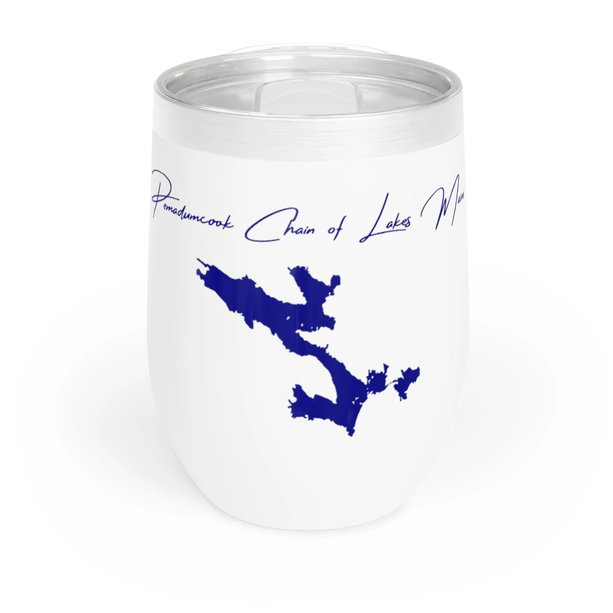 Maine Pemadumcook Chain of Lakes Wine Tumbler front position view from front white.webp
