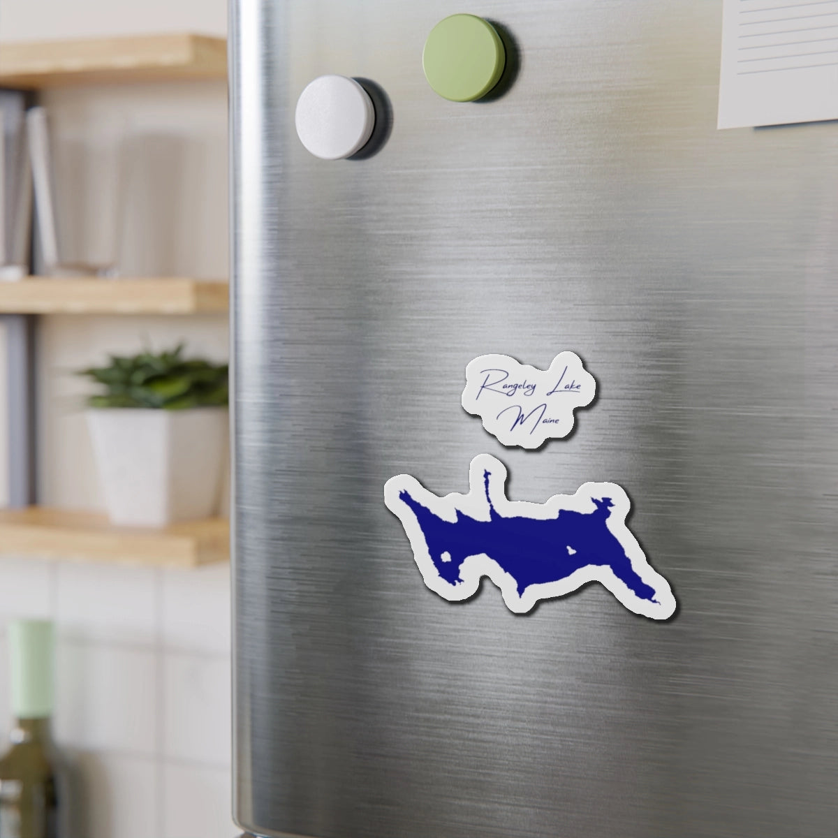 Maine Rangeley Lake Die Cut Magnet front position view from context-2 4 x 4.webp