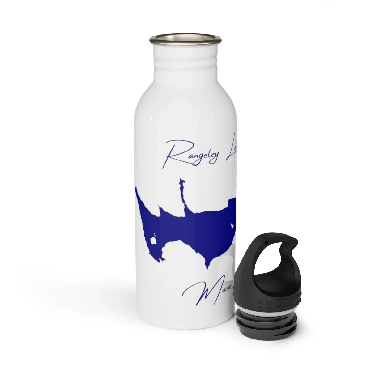 Maine Rangeley Lake Water bottle other position view from open white.webp