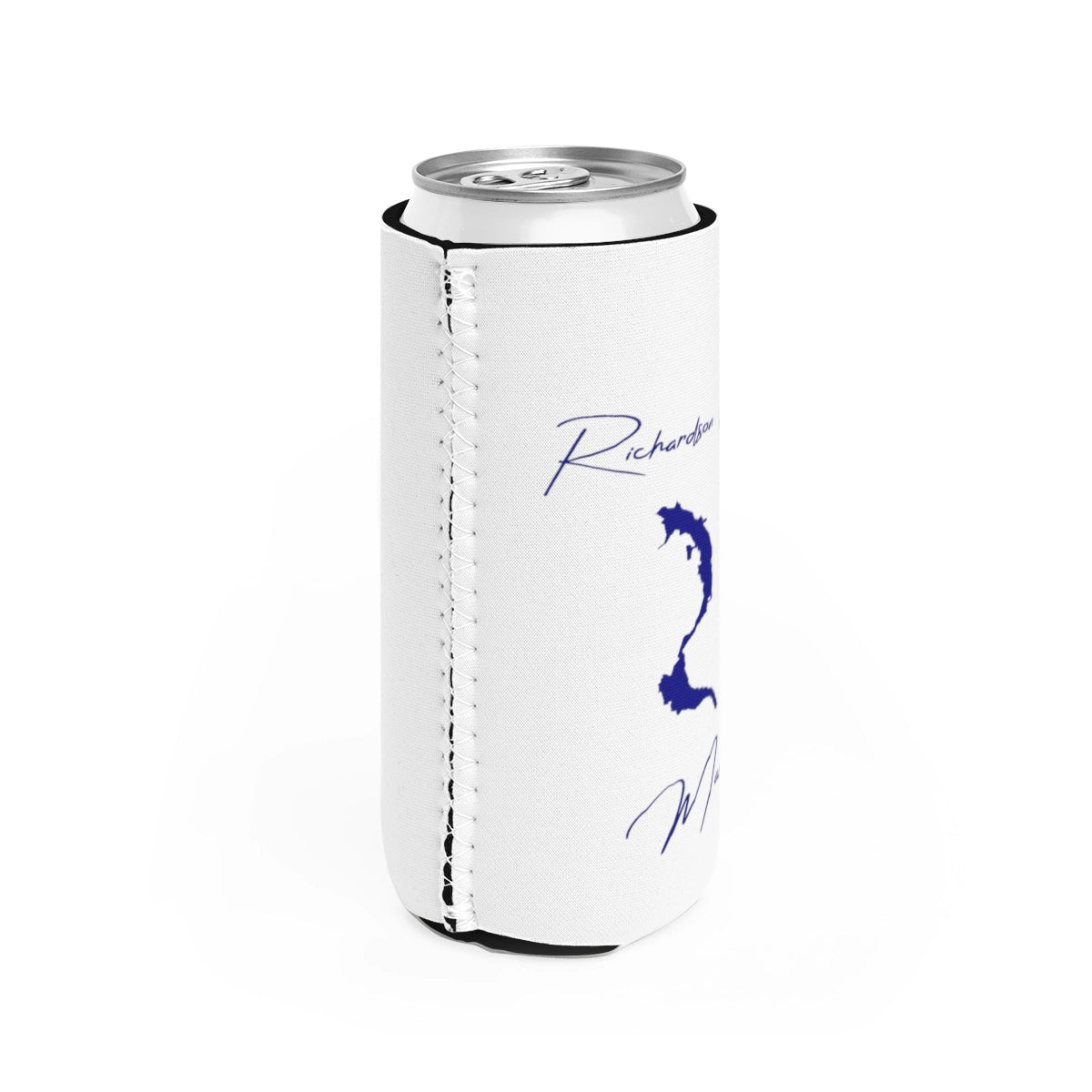 Maine Richardson Lake Slim Can Koozie all position view from right white.webp