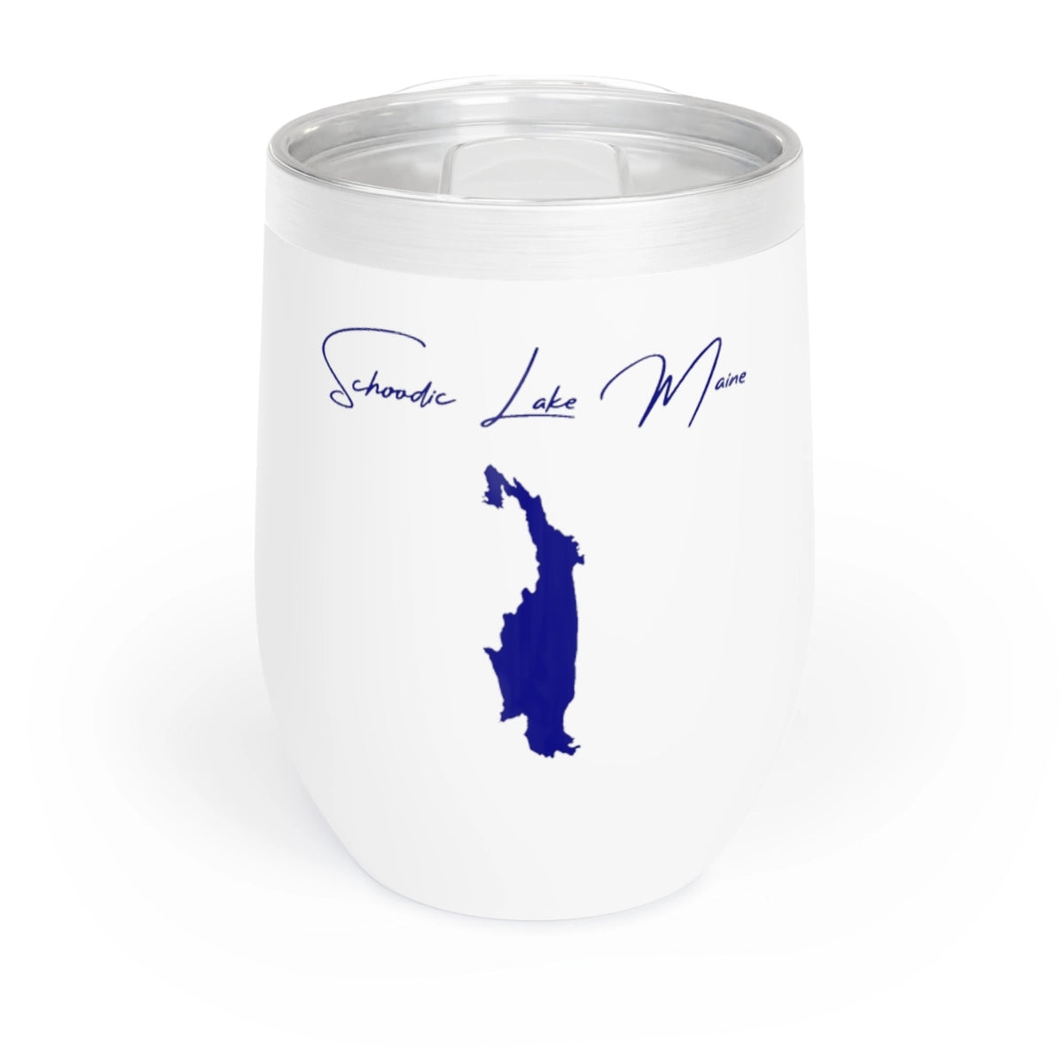 Maine Schoodic Lake Wine Tumbler front position view from front white.webp