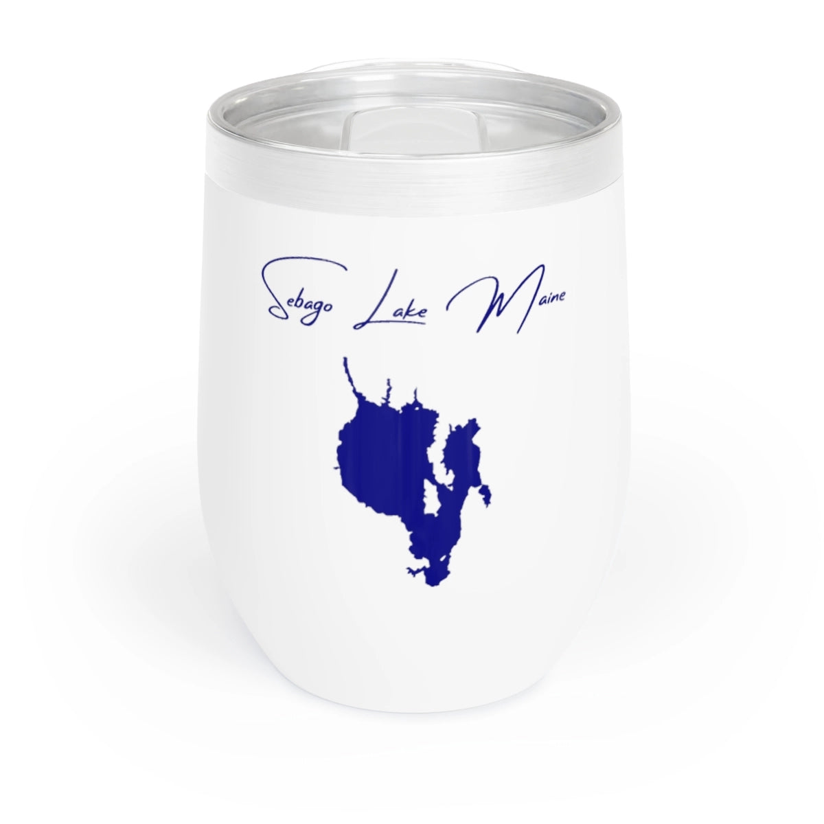 Maine Sebago Lake Wine Tumbler front position view from front white.webp