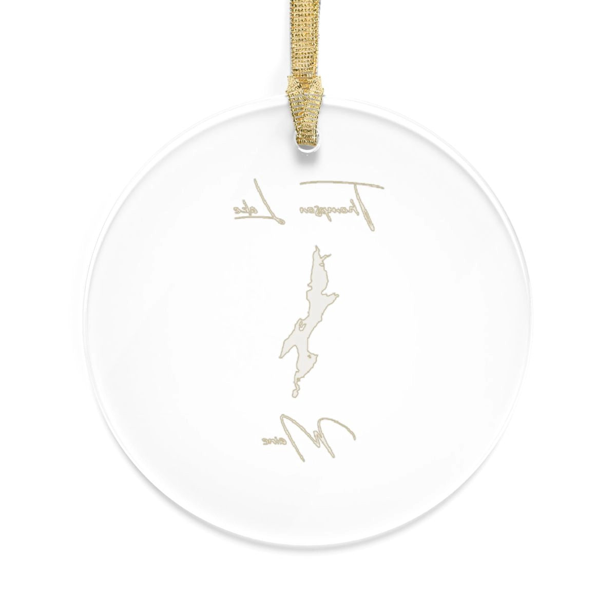 Maine Thompson Lake Tree Ornament other position view from back round.webp