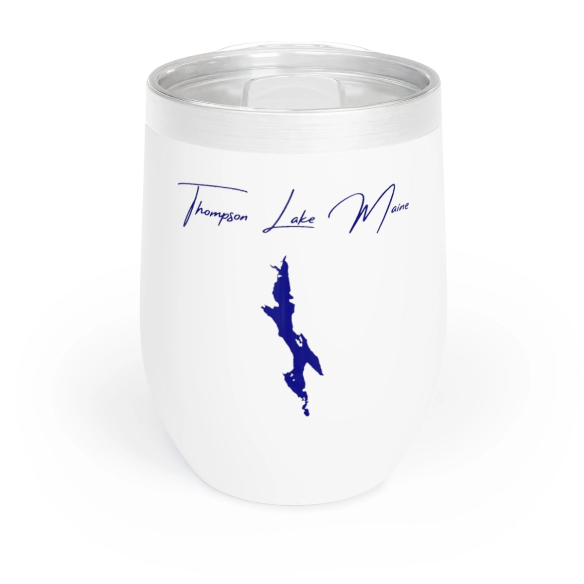 Maine Thompson Lake Wine Tumbler front position view from front white.webp