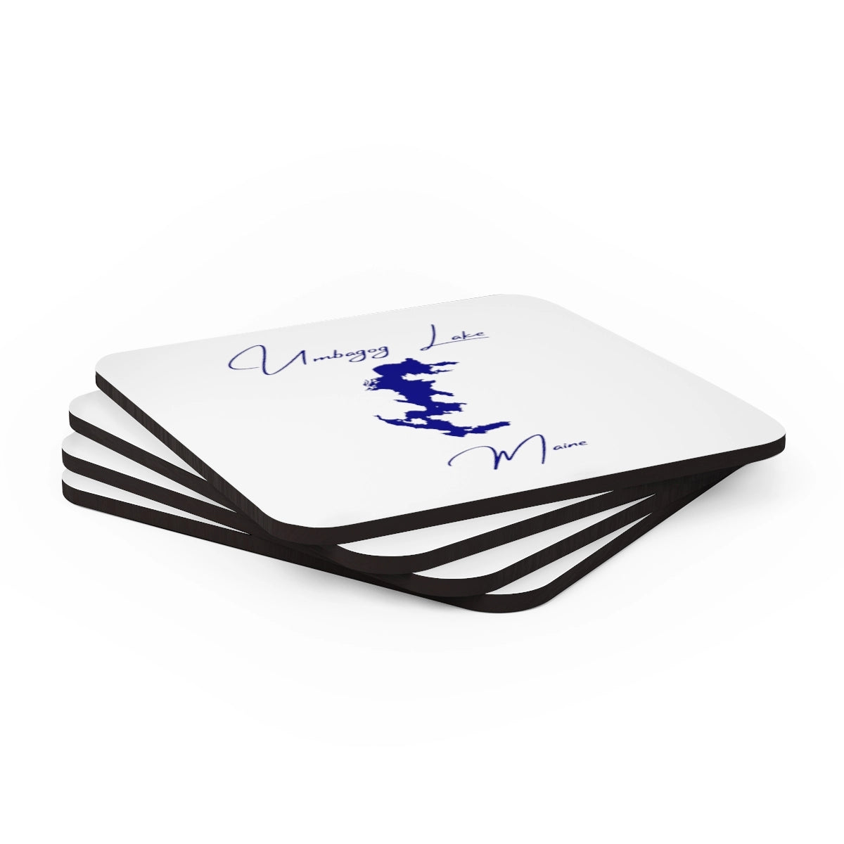 Maine Umbagog Lake Coaster Set front position view from stacked 3.75 x 3.75.webp