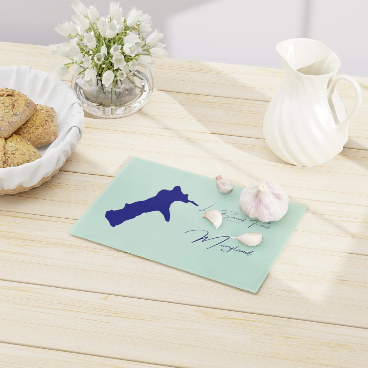 Maryland Lake Bernard Frank Cutting Board other position view from context-1 small.webp