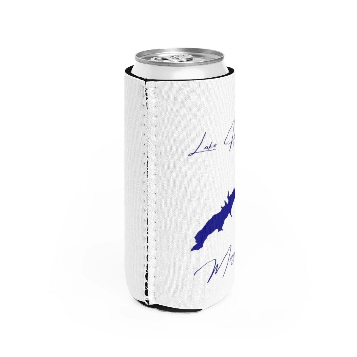 Maryland Lake Habeeb Slim Can Koozie all position view from right white.webp