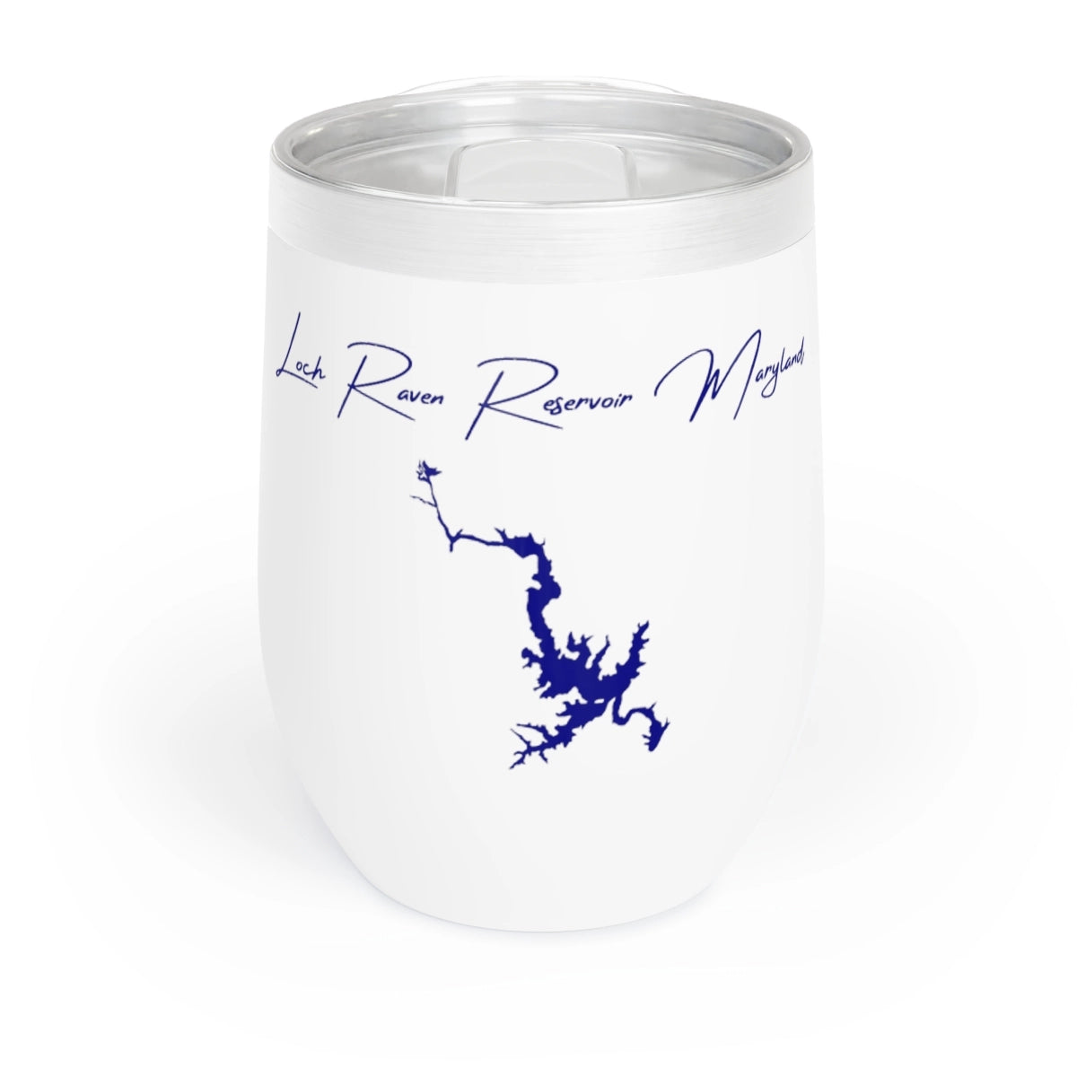 Maryland Loch Raven Reservoir Wine Tumbler front position view from front white.webp