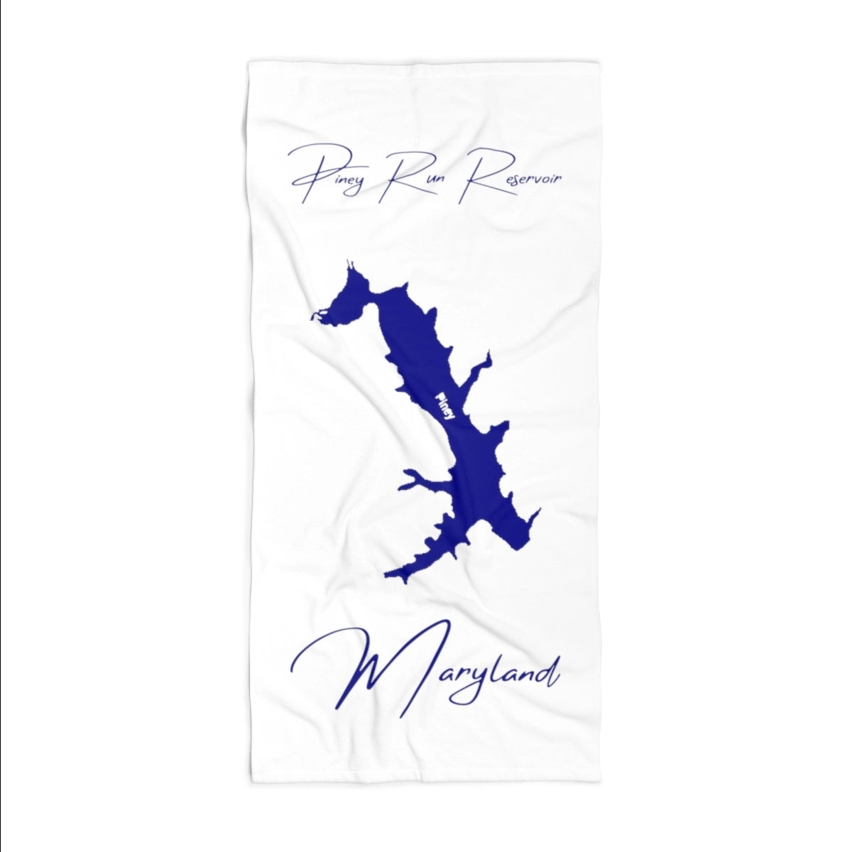Maryland Piney Run Reservoir Beach Towel front position view from front 36 x 72.webp