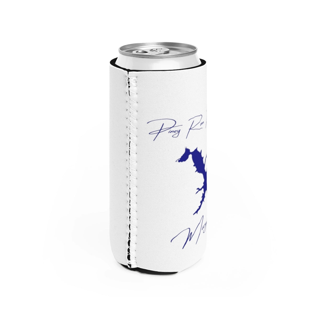 Maryland Piney Run Reservoir Slim Can Koozie all position view from right white.webp