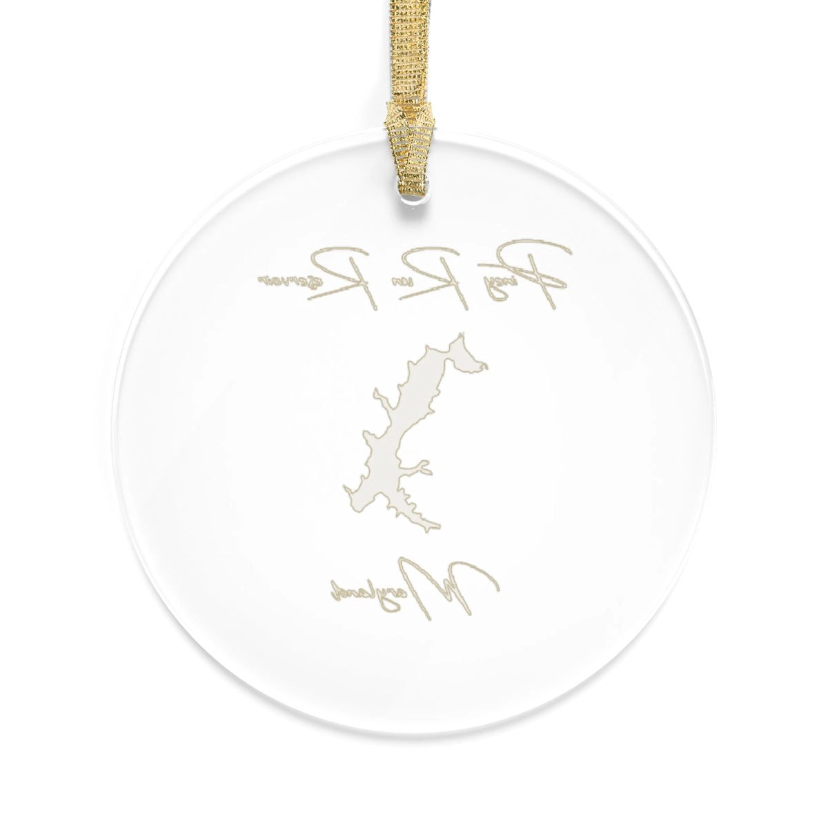 Maryland Piney Run Reservoir Tree Ornament other position view from back round.webp