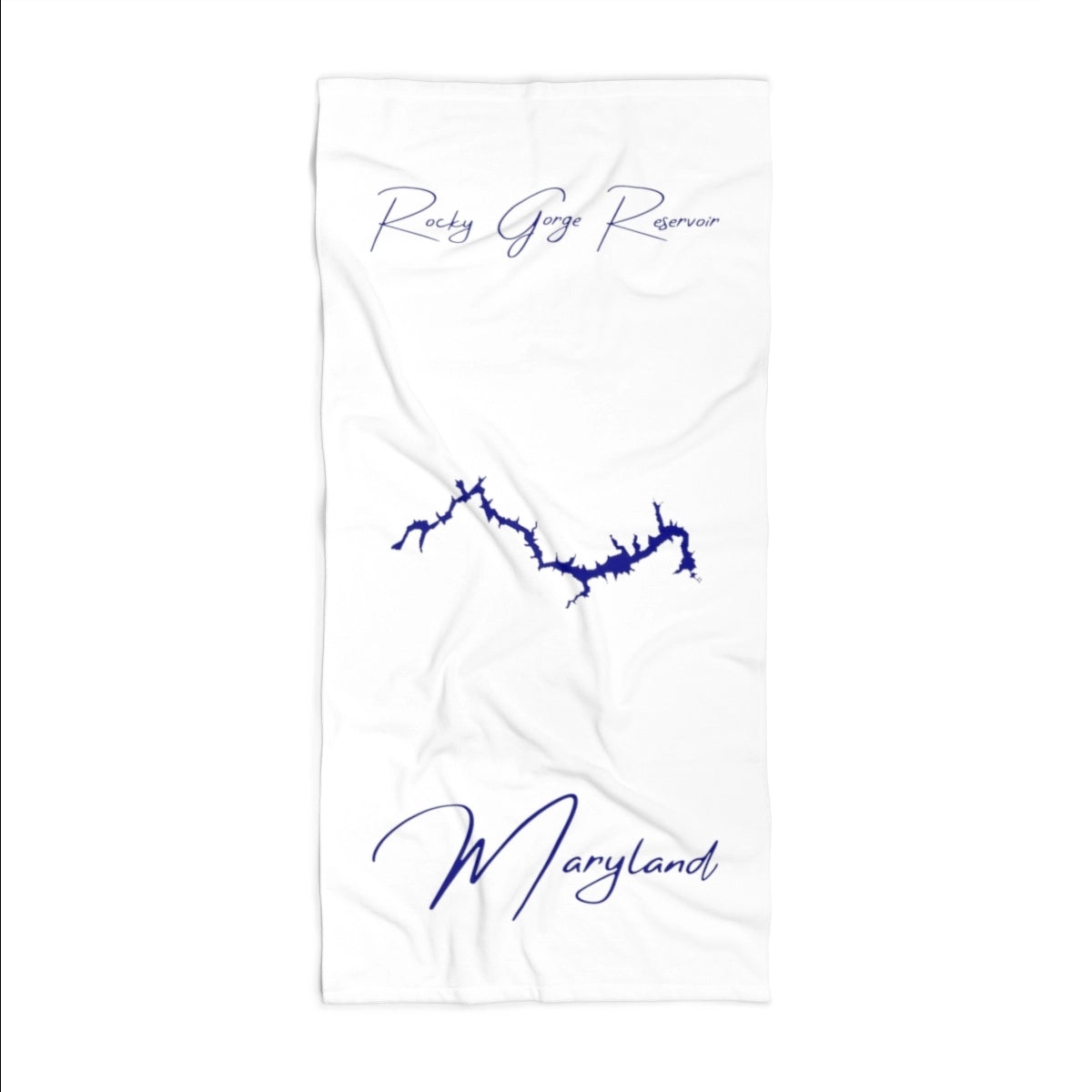 Maryland Rocky Gorge Reservoir Beach Towel front position view from front 36 x 72.webp
