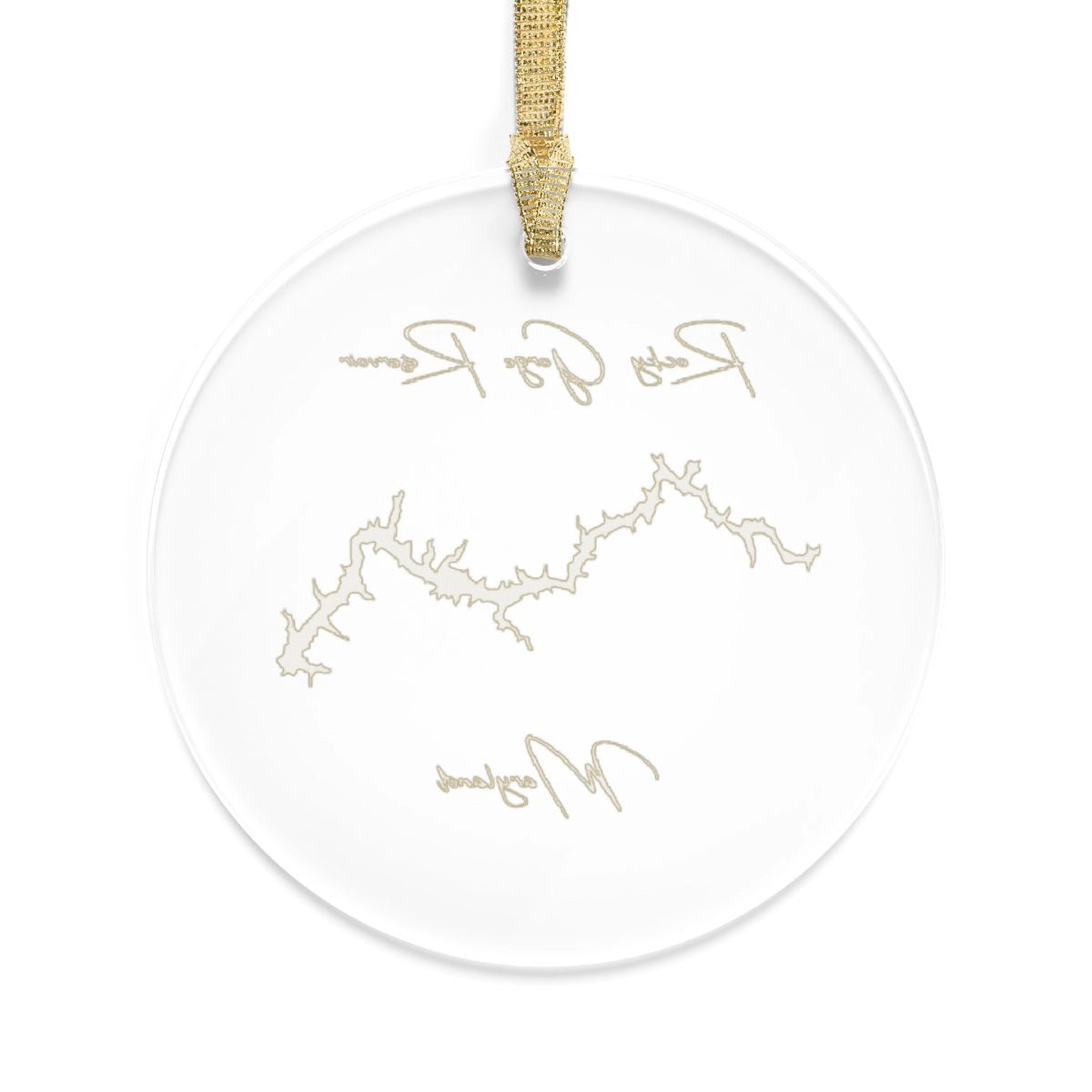 Maryland Rocky Gorge Reservoir Tree Ornament other position view from back round.webp