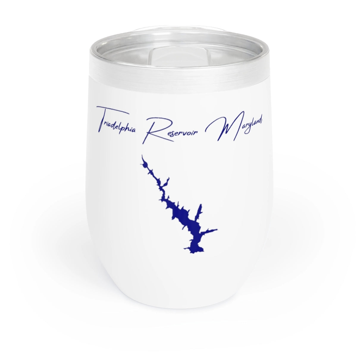 Maryland Triadelphia Reservoir Wine Tumbler front position view from front white.webp