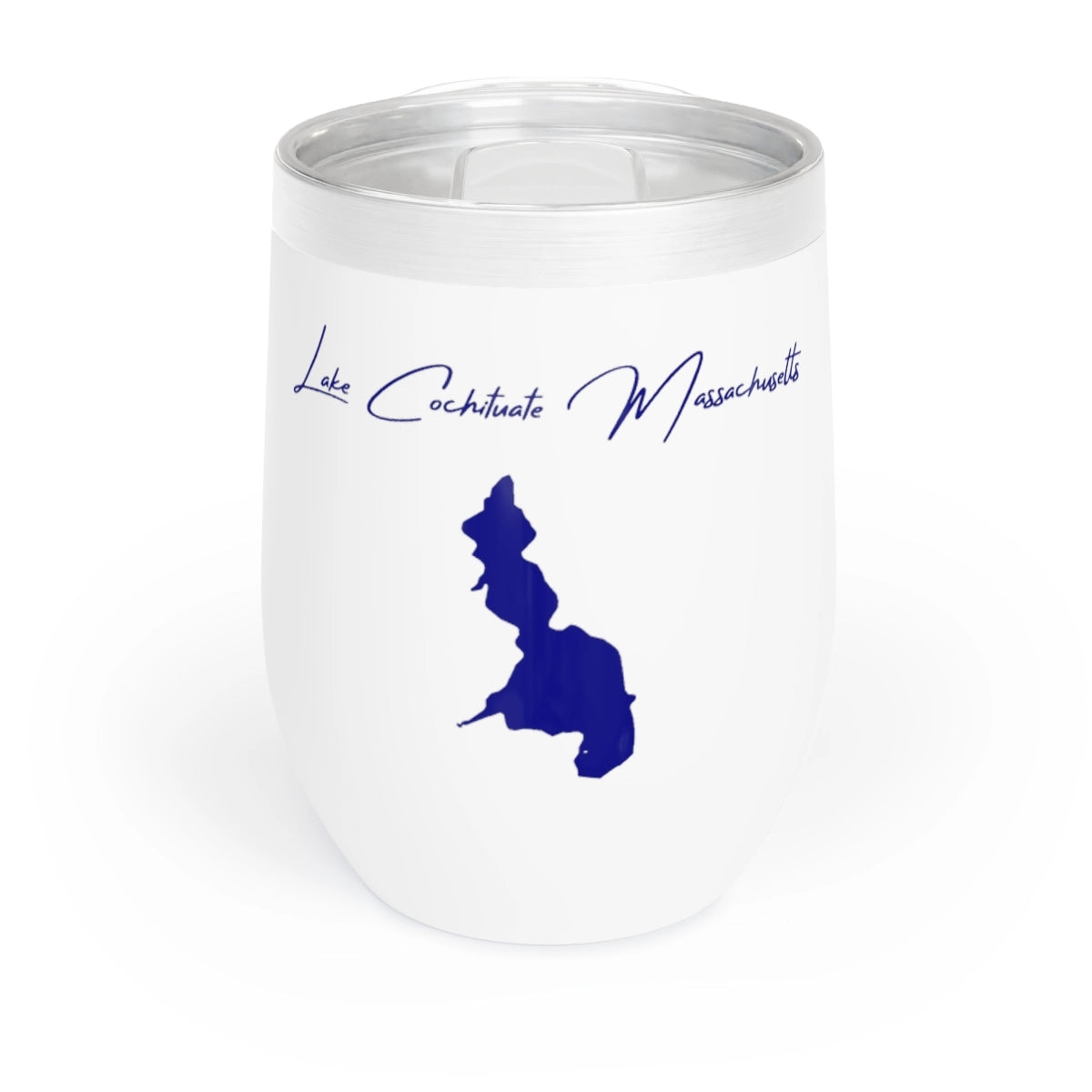 Massachusetts Lake Cochituate Wine Tumbler front position view from front white.webp